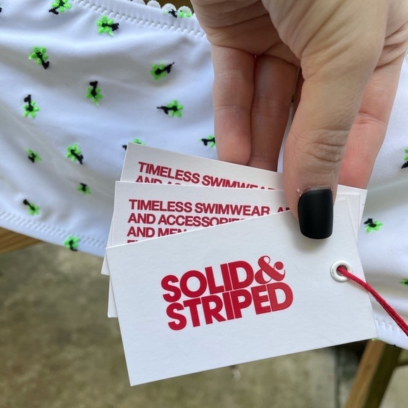 NWT Solid & Striped embroidered bandeau top - Picture 3 of 7